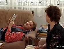 Amateur granny Hanna M with natural breasts is in nature's garb to ebony nylons and curly snatch licked then banged by hard dong