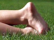 Candid Feet In Park #3