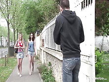 Horny young girls licking their bald cooters in bed