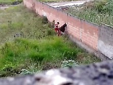 Immature Couple Caught Fucking Outside