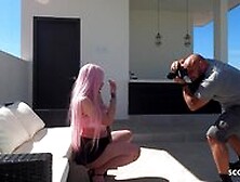 Pink Hair Skinny Latina Teen Penny Unicorn Seduce To Old Young Sex At Model Job
