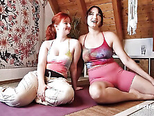 Ersties - Leoni And Iva Pass The Time With Yoga,  Hot Wax And Pussy Pampering