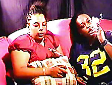 Two Ebony And Hot Chicks Are Smoking Cigarettes