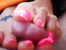 Pink Toejob Footjob