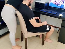 Mature Mom Gives Her Stepson A Handjob While Watching Porn