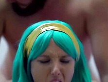 Blue Haired Girl Getting Fucked From Behind