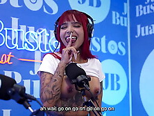 Tattooed strawberry blonde Diavlolilith kisses with her friend while her cunt vibrates - Juan Bustos Podcast