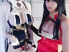 Of Sis Soapyc Two Cosplay Ts Cum Together At Same Time