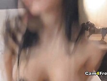 Hot Busty Babe Masturbates Her Pussy