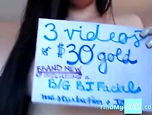 Big-Breasted Coed Rides Her Sex Toy on Webcam