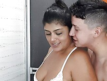 My stepmother sucks my cock in the shower until I cum.