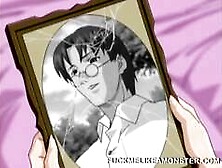 Naked anime babe is teased and prodded