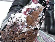 Smoking Mistress and Delicious Dessert From Boot Soles,  POV Clip,  Lady Victoria Valente