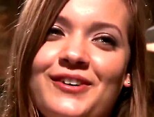 Young naked blonde in special gang bang