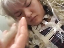 Subtitled Japanese schoolgirl bound and dressed like a doll