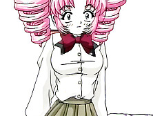 Cartoon teen with massive tits rides hard cock in POV