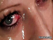 Dirty Peach Gets Cum-Shot On Her Face Gulping All The Jizz