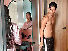 My stepbrother's girlfriend gets a lot of cock when we're left alone - Danner Mendez & Daniela Andrea