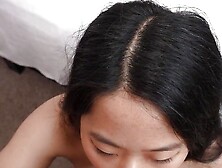 Real Asian slut gets POV pussyfucked by white lucky dude