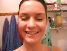 Hot girlfriend masturbates in a shower