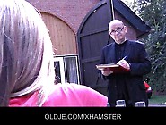 Young gina pays the old collector to fuck with