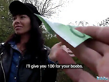 Public agent throatful of jizz and fuck for stunning brunette stunner sasha colibri