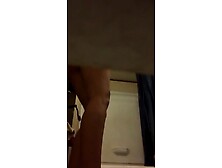 Spying his Indian cousin under the bathroom door