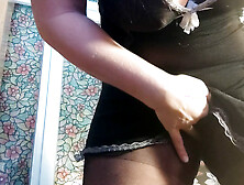 Play in ebony transparent pantyhos for Paco before send to him