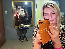 Cute golden-haired flashing her twat