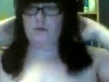 Fat Teen With Glasses Masturbates