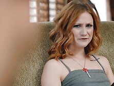 Stepsister dressed as a clown seduces and rides her stern looking boyfriend