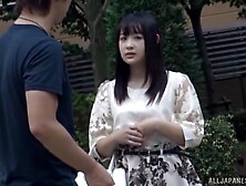 Sweet Japanese babe bends over for a stallion's boner