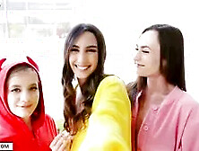 Dani Damzel,  Natalia Nix And Dakota Burns - Teen Stepsister And Girlfriend Fucked (18+)