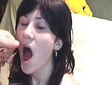 Dark Haired Wife Facial