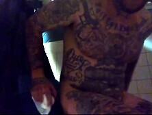 Tattooed Inmate Strokes Bwc In Shower..