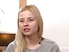 Ersties - Hawt Golden-Haired From Ukraine Fingers Her Hairless Vagina