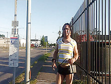 Crossdresser Slut Bianca At Bus Stop