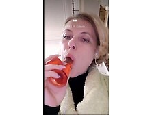 Natalia Sazonenko deepthroating a sex toy