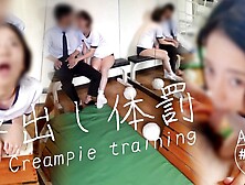 [Amateur creampie]sex with hot japanese｜Call students to the gym and spunk