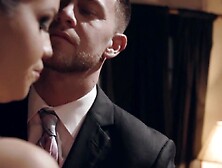 Pretty slut submits to big dick at secret society meeting