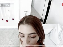 Hot red-haired babe poses on camera for her boyfriend