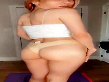 Slender honey is attempting on fresh lingerie in front of the camera,  just for joy