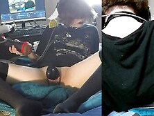 goth femboy pet in a fish tank to admire