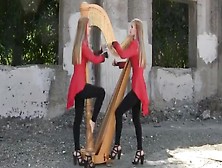 Two Girls One Harp