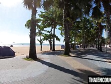 Big titted Hana teases foreigner cock with her lips and tight cunt