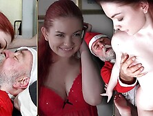 Santa Mounts A Stunning Little Strawberry Blonde In Her Charming Tight Cunt For Xmas