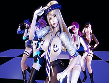 [Mmd] Redvelvet - Bad Man Strip Vers.  Ahri Akali Kaisa Evelynn Seraphine Kda 3D Erotic Dance