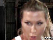 Fighter Ariel X dominates and punishes her manager Maya Kendrick with strapon