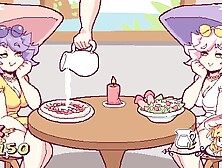 Futanari Waitress Rubbing Her Knob Against The Owner - Shemale hentai di Funghi