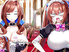 Horny milf maid with huge knockers shows off in gloves and stockings